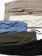 UNIQLO Washable Knit Rib Pants 7 Colors Size: XS - 3XL AUTHENTIC Japan