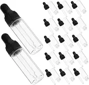 DEARMAMY 20pcs Leakproof Mini Dropper Bottles With Covers For Essential Oils And Travel Containers 5ml Transparent And Reusable Dropper Containers