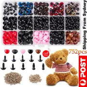 752PCS Safety Eyes and Noses with Washers Colorful Plastic Safety Eyes and Noses