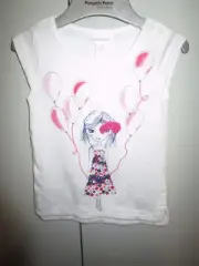 Girls Pumpkin Patch Girls with Balloons top tee with cap sleeves Size 1