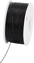PH PandaHall 0.1mm Bracelet String Beading Thread Black Seed Bead Thread Sewing String Nylon String for Leather Stitching Beading Jewelry Bracelets Making 50 Yards