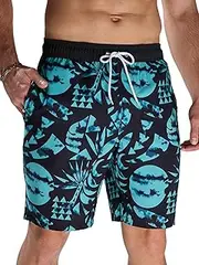 [Arcweg] Mens Board Shorts Swimming Shorts Quick Dry Men Swim Shorts & Trunks Beach Shorts Long with Multi-Pockets Surf