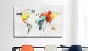 World Map Stretched Canvas Print