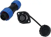 Flange Aviation Plug Socket IP68 Male and Female Butt Joints Flange with Cap Panel Mount Connector for Industrial Device Power Signal (4-core ( 5A))