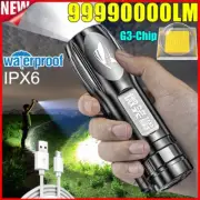 Mini LED Flashlight Portable USB Rechargeable Searchlight Wateroof Super Bright