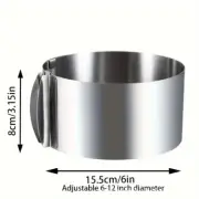 Adjustable Round Stainless Steel Cake Mousse Mold Ring Pastry Baking Tool 6"-12"