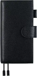 Moterm Leather Cover for Hobonichi Weeks - Fits Hobonichi Weeks/Weeks Mega with Back Pocket, Pebble Black