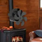 Flue Pipe Heat Powered Fireplace Fan 6 Blade Silent Running Eco Friendly