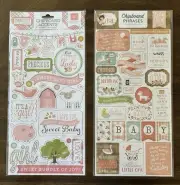 Echo Park Chipboard Accents/Phrases Baby Girl Theme (set of 2)