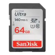 SanDisk 64GB Ultra Class 10 UHS I SDXC Memory Card 140 MBs