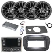 JBL Marine Radio, ANT, Amp w/Kit, 4x 6.5" 225W Chrome Speaker,Spa Bezel, Adapter