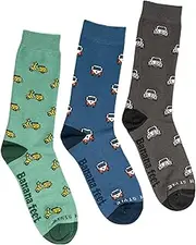 [Banana Feet] Socks for Men and Women | Funny and Original | Cotton Embroidered with Retro and Modern Designs | Pack of 3 Socks by Drive in Style, Multicoloured, 41-45, multicoloured, 8-11.5 US
