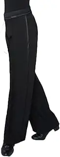 [Ready4Dance] Men's Latin American Satin Dance Pants with Straps and Side Stripes for Competition and Training