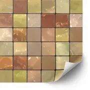 [Namly Design] Tiles Sticker - Brown and Yellow / Peel and Stick Tile / 24 pcs