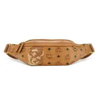 在飛比找蝦皮購物優惠-BAPE X MCM BELT BAG  猿人頭 皮革 腰包