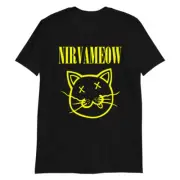 NIRVA-MEOW NIRVANA Kurt Cobain Cat lover Parody Unisex T-Shirt