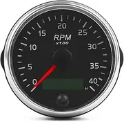 0-4000RPM Tachometer 85MM RPM Gauge Amber/White Light Tacho Meter with LCD Hourmeter for Car Boat Motorcycle Gauge Kit for Car Truck