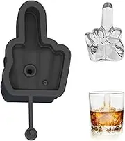 Middle Finger Ice Cube Tray Maker with Lid Small Silicone for Freezer Easy Release Fun Shape Reusable for Whiskey Cocktails Juice Coffee Drinks Dishwasher Safe