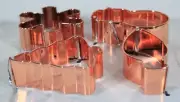 CHRISTMAS SET OF 4 TREE, SNOWMAN, SNOWFLAKE & LIGHT BULB COPPER COOKIE CUTTERS
