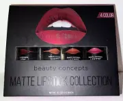 Beauty Concepts 4 pc Matte Lipstick Collection Set NEW