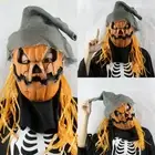 Scarecrow Pumpkin Skull Latex Mask Cosplay Halloween Fancy Headgear Horror Prop