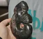 6.2'' Chinese Hongshan Culture old jade carved Feng Shui Lucky Pig dragon statue