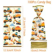 Construction Candy Bags Heat Sealable Treat Cookie Candy Goodie Bags Engineering