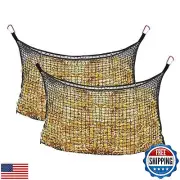 Bloomoak Knotless Slow Feed Hay Net with 4 Carabiner Clips for Horses/Open To