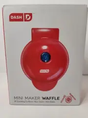 DASH Mini Maker Waffle 4” Cooking Surface Non-Stick 350 Watts New In Box