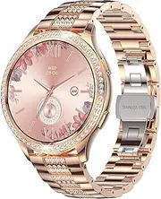 Smart Watch for Women Smartwatch for Android iOS Phones Make/Answer Calls Heart Rate Blood Pressure 100+ Sport Modes SMS Notification Pedometer Watch Custom Dial Diamond Watch for Ladies