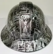 FULL BRIM Hard Hat custom hydro dipped ELVIRA BAD GIRLS OF HOLLYWOOD