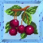 DIY Needlepoint/Tapestry Kit "Cherries" 5.9"x5.9", Bambini