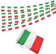 50 Feet Italy Banner Flag String, Italy Mini Flag Small Banner for Party, Shops and Bars Decorations, Outdoor Decorations, 38 Flags