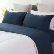 Ramesses Jeans Pebble Wash Linen Look Alternative Sheet Set King Single