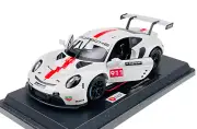 BBURAGO PORSCHE 911 RSR WHITE 1:24 DIE CAST METAL MODEL NEW IN BOX 18cm