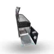 BLACK Caravan Trailer Tool Box for Generator & Webber BBQ 1400 x 500x 730mm