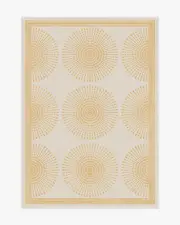 150' x 215' | Machine Washable Runner Rug | Kid & Pet Friendly | Indoor Rug | Jonathan Adler Santorini Ivory & Gold Rug | Ruggable