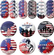 [AinDen] Veterans Day American Flag Lapel Pins Veteran Button Pins Veterans Day Decorations Pins for Men Patriotic Accessories Costume Decorations(48 Pcs), tinplate, no gemstone