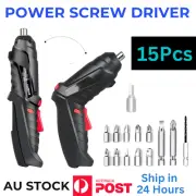 Cordless Electric Screwdriver LED Light Rechargeable Mini Power Tool with Bits