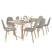 Oregon Table with 8 Florida Corduroy Chairs Dining Set