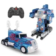 Kids Transforming Robot RC Truck Car Toys for Boys 8-13 Remote Control Gift