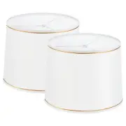 2Pcs Drum Lampshade for Table Lamps 11.4"x12.6"x9.8" Floor Lamp Shade White