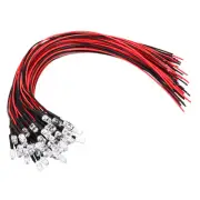 5mm LED Diode Light, 50 Pcs 3-6V DC Pre Wired LED Lights, Colorful Fast Flash
