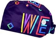 [WOSHJIUK] Working Hat 2 Pack Scrub Caps for Women,Welcome,Tie Back Cap Adjustable Scrub Hat