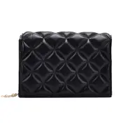 Portable Lattice Print Purse Women Square Purse PU Chain Crossbody Shoulder Bags Youth Ladies Simple Versatile Bag