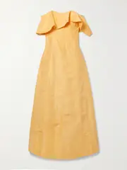 [Aje] Aje - Shallows Strapless Linen-blend Gown - Yellow - UK 6 UK 6 Yellow