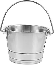 1Pc Portable Stainless Steel Ice Storage Bucket with Handle Ice Chiller for Beer Wine and Drinks for Parties and Outdoor Use Silver