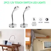 2X 12V 3W LED Spot Reading Light Camper Caravan Boat Touch Switch USB Wall Lamp