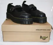 Dr. Martens Addina Flower Buckle Black Leather Platform Women’s US 9 Brand New!