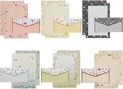 Lined Letter Paper Stationery Paper and Envelopes Set, 36Pcs A5 Floral Animal Lined Writing Paper with 18Pcs Envelopes,A5 Writing Paper and Envelopes Set,Lined Stationery Writing Paper with Envelopes